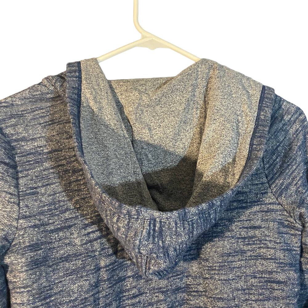 NYDJ Heathered Blue Hooded Opened Waterfall Draped Jacket Women Sz XS - Picture 5 of 7